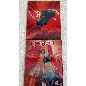 Hot Wheels 2022 Set of (2) 3D Wood Wall Decor picture 13x16 moving cars